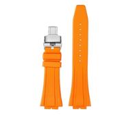 NFJNFCF GA-2100 Watch Band Compatible With Casio GBM-2100/GM-2100/GA-B2100 Series Quick Release Protruding Rubber Watch Band Strap Bracelet 16mm(Orange-silver Foldin)