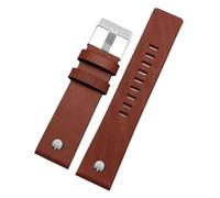 NFJNFCF Genuine Leather Watch Strap Compatible With Diesel Leather Watch Band Large Dial Dz7333 Dz7348 Dz4318 Men's And Women's Accessories(Brown plain-steel,28mm)