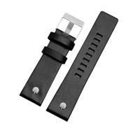 NFJNFCF Genuine Leather Watch Strap Compatible With Diesel Leather Watch Band Large Dial Dz7333 Dz7348 Dz4318 Men's And Women's Accessories(Black tabby-steel,24mm)