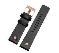 NFJNFCF Genuine Leather Watch Strap Compatible With Diesel Leather Watch Band Large Dial Dz7333 Dz7348 Dz4318 Men's And Women's Accessories(Black tabby-rosegold,26mm)