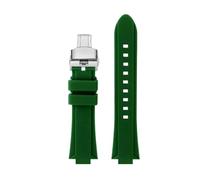 NFJNFCF Modified Silicone Rubber Strap Compatible With Casio EFR-S108D EFS-S570 ECB-10YDC Sports Watchband Watch Accessories(Green silver,ECB-10YDC)