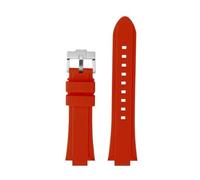 NFJNFCF Modified Silicone Rubber Strap Compatible With Casio EFR-S108D EFS-S570 ECB-10YDC Sports Watchband Watch Accessories(Red silver pin,ECB-10YDC)
