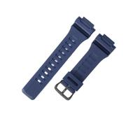 NFJNFCF Natural Resin Men Women's Replace Watchbands Compatible With Casio MRW-200H AEQ-110W SGW-400H/500H Rubber Watch Strap Red Black 18mm(Dark Blue-Black-K5)