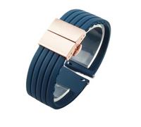 NFJNFCF Non-Dust Silicone Watch Strap Compatible With Seiko No. 5 Strap Rubber Ber Seiko5 Pilot Water Ghost Watch Band Sweat-Proof 18 20 22 24mm(Blue-Rose-Z13,24mm)