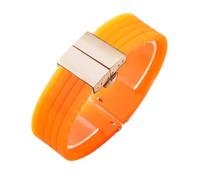 NFJNFCF Non-Dust Silicone Watch Strap Compatible With Seiko No. 5 Strap Rubber Ber Seiko5 Pilot Water Ghost Watch Band Sweat-Proof 18 20 22 24mm(Orange-Rose-Z13,18mm)