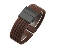 NFJNFCF Non-Dust Silicone Watch Strap Compatible With Seiko No. 5 Strap Rubber Ber Seiko5 Pilot Water Ghost Watch Band Sweat-Proof 18 20 22 24mm(Brown-Black-Z13,24mm)