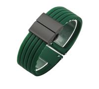 NFJNFCF Non-Dust Silicone Watch Strap Compatible With Seiko No. 5 Strap Rubber Ber Seiko5 Pilot Water Ghost Watch Band Sweat-Proof 18 20 22 24mm(Green-Black-Z13,18mm)