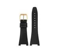 NFJNFCF Nylon Leather Bottom Watchband Compatible With IWC Engineer Series IW500501 IW378507 Iw323601 Men's Watch Strap 30 * 16mm Notch Steel Buckle(Black gold pin)