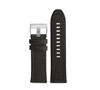 NFJNFCF Nylon Watchband Compatible With DIESEL Dz4500 Dz4506 DZ7420 DZ4318 Canvas Silicone Watch Strap Men's Officer Series 24 26 28mm Accessories(Gree silver,26mm)