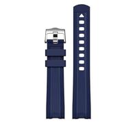 NFJNFCF Silicone Rubber Strap Compatible With Omega X Swatch Joint MoonSwatch Curved End Diving Sport Watch Band Bracelet 20mm Compatible With Seamaster 300(Blue-silver)