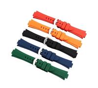 NFJNFCF Silicone Watch Strap Bracelet Compatible With Oris Aquis 7330 7740 Series 22x11mm 24x11mm 24x12mm Convex End Rubber Watch Band(Green silver A,24X12mm Convex)