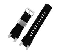 NFJNFCF Sport Rubber Men's Strap Compatible With Casio Immortal Bird MTG-B2000 Silicone Watchband MTG B2000 Modify Connector Bracelet Accessories(Black-Silver buckle)