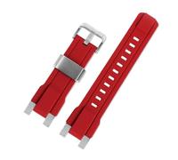 NFJNFCF Sport Rubber Men's Strap Compatible With Casio Immortal Bird MTG-B2000 Silicone Watchband MTG B2000 Modify Connector Bracelet Accessories(Red Silver buckle)