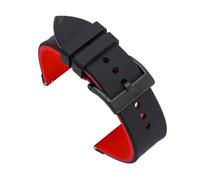 NFJNFCF Sports Waterproof Silicone Rubber Watch Strap Male And Female Compatible With Rolex Seiko No. 5 Huawei GT20 22mm Quick Release(Black Red-Black,22mm)
