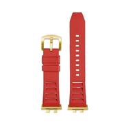 NFJNFCF Watchband Compatible With Casio GMW-B5000 GM-B2100 GMB2100 GMC-B2100 MRG-B2100D Watch Band Rubber Strap Link Replacement Bracelet(Red-gold pin)
