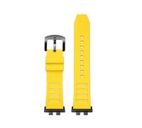 NFJNFCF Watchband Compatible With Casio GMW-B5000 GM-B2100 GMB2100 GMC-B2100 MRG-B2100D Watch Band Rubber Strap Link Replacement Bracelet(Yellow-black pin)