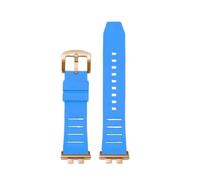 NFJNFCF Watchband Compatible With Casio GMW-B5000 GM-B2100 GMB2100 GMC-B2100 MRG-B2100D Watch Band Rubber Strap Link Replacement Bracelet(Sky blue-rose gold)