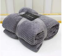 NFK Popcorn Throw Waffle Cloud Style Blanket Soft Warm Cosy Bed And Sofa Fleece Blanket (CHARCOAL, King 240x200cms)