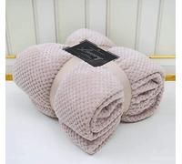 NFK Popcorn Throw Waffle Cloud Style Blanket Soft Warm Cosy Bed And Sofa Fleece Blanket (Oyster, Single 130x150cms)