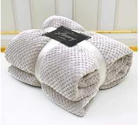 NFK Popcorn Throw Waffle Cloud Style Blanket Soft Warm Cosy Bed And Sofa Fleece Blanket (SILVER, King 240x200cms)