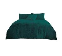 NFK TEXTILE Snuggle Scape Fleece Duvet Set Luxury Bedding Super Soft Warm & Cosy Fluffy Fur Duvet Set (Green, King)