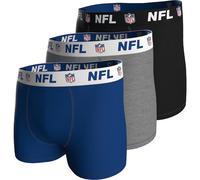 NFL Men's Shield 3pk Boxers, Blue-Grey-Black, M EU