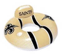 NFL 42" Pool Float with Backrest and Cupholder, Officially Licensed Inflatable Tube for Adults - New Orleans Saints