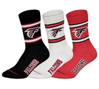 NFL Atlanta Falcons 3 Pack Crew Socks - BLK/WHT/Red - 43/46