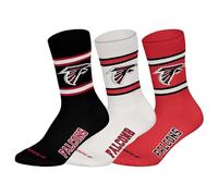 NFL Atlanta Falcons 3 Pack Crew Socks - BLK/WHT/Red - 43/46
