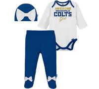 NFL Baby Girls' 3Pc Bodysuit Footed Pant & Cap Set Indianapolis Colts 6-9 Months