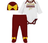 NFL Baby Girls' 3Pc Bodysuit Footed Pant & Cap Set Washington Commenders 3-6 Months