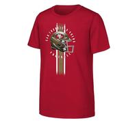 NFL Boys Play Hard Tee Short Sleeve T-Shirt, Dark Red, 9-11 Years EU
