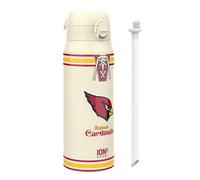 NFL Cardinals Sports Thermal Water Bottle with Removable Straw, 750ml/24oz, Leak-Proof Vacuum Insulated Drinking Bottle, Easy to Open, Secure Lock, Dishwasher Safe, Flip Cover, Metal Water Bottle