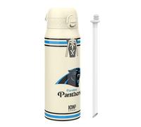 Ion8 NFL Panthers Sports Thermal Water Bottle with Removable Straw, 750ml/24oz, Leak-proof Vacuum Insulated Drinking Bottle, Easy to Open, Secure Lock, Dishwasher Safe, Flip Cover, Metal water Bottle