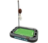 NFL Cat Toy with Catnip Plush Football Toy & Feathers Hanging with Interactive Bell 6 in 1 Kitty Toy, Philadelphia Eagles