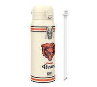 NFL Chicago Bears Sports Thermal Water Bottle with Removable Straw, 750ml/24oz, Leak Proof Insulated Drinking Bottle, Easy to Open, Secure Lock, Dishwasher Safe, Flip Cover, Metal Water Bottle