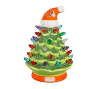 NFL Cleveland Browns Ceramic Christmas Trees That Light Up | 8" LED Vintage Christmas Tree | Officially Licensed Team Logo | Christmas Tabletop Decorations for Home