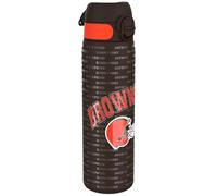 NFL Cleveland Browns Lightweight Steel Water Bottle, 600 ml/20 oz, Non-Insulated, Leak Proof, Easy to Open, Secure Lock, Dishwasher Safe, Flip Cover, Fits Cup Holders, Metal Water Bottle
