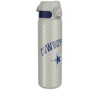 NFL Dallas Cowboys Lightweight Steel Water Bottle, 600 ml/20 oz, Non-Insulated, Leak Proof, Easy to Open, Secure Lock, Dishwasher Safe, Flip Cover, Fits Cup Holders, Metal Water Bottle