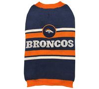 NFL Denver Broncos Dog Sweater, Size Large. Warm and Cozy Knit Pet Sweater with NFL Team Logo, Best Puppy Sweater for Large and Small Dogs