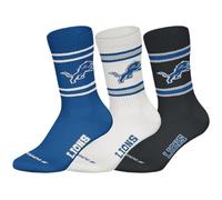 NFL DETROIT LIONS 3pk Crew Socks - RBL/WHT/BLK - 39/42