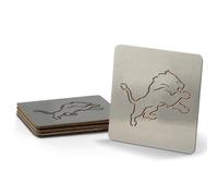 NFL Detroit Lions 4-Piece Set Coaster Set Stainless Steel Cork Coaster