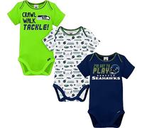 NFL Gerber Unisex Baby Standard 3 Pack Short Sleeve Onesie Bodysuit, Team Color, 18 Months