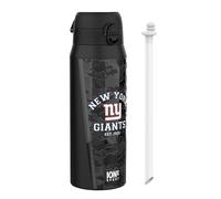 NFL Giants Sports Thermal Water Bottle with Removable Straw, 750ml/24oz, Leak-proof Vacuum Insulated Drinking Bottle, Easy to Open, Secure Lock, Dishwasher Safe, Flip Cover, Metal water Bottle