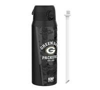 NFL Green Bay Packers Sports Thermal Water Bottle with Removable Straw, 750ml/24oz, Leak Proof Insulated Drinking Bottle, Easy to Open, Secure Lock, Dishwasher Safe, Flip Cover, Metal Water Bottle