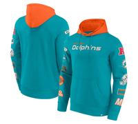 NFL Hoody Miami Dolphins Fleece Patched Out Hooded Pullover Hooded Sweater