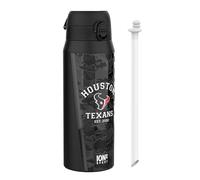 Ion8 NFL Houston Texans Sports Thermal Water Bottle with Removable Straw, 750ml/24oz, Leak Proof Insulated Drinking Bottle, Easy to Open, Secure Lock, Dishwasher Safe, Flip Cover, Metal Water Bottle