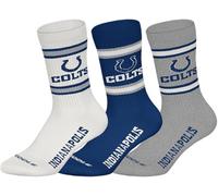 NFL Indianapolis Colts 3pk Crew Socks - WHT/NNY/MGR - 43/46