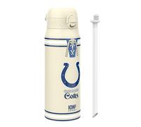 Ion8 NFL Colts Sports Thermal Water Bottle with Removable Straw, 750ml/24oz, Leak-proof Vacuum Insulated Drinking Bottle, Easy to Open, Secure Lock, Dishwasher Safe, Flip Cover, Metal water Bottle
