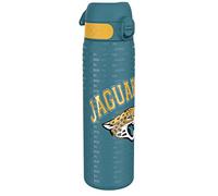 NFL Jacksonville Jaguars Lightweight Steel Water Bottle, 600 ml/20 oz, Non-Insulated, Leak Proof, Easy to Open, Secure Lock, Dishwasher Safe, Flip Cover, Fits Cup Holders, Metal Water Bottle